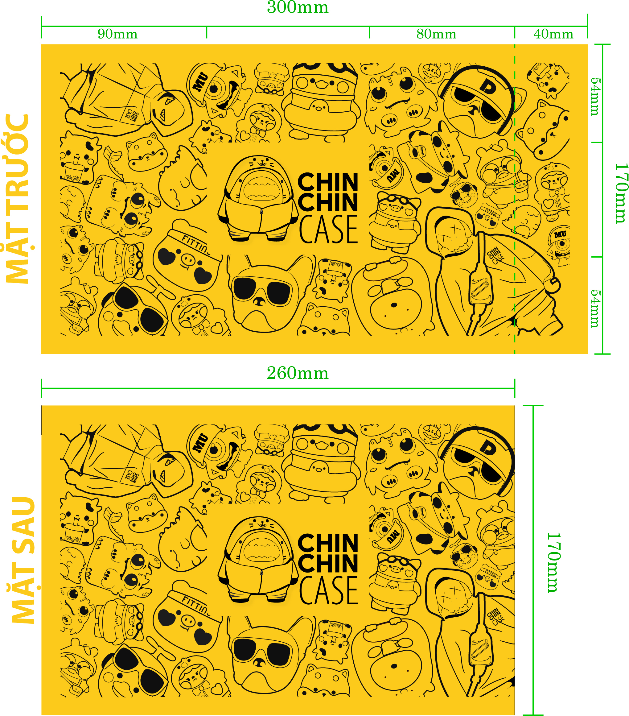 thiết kế in túi gói hàng của Chin Chin case